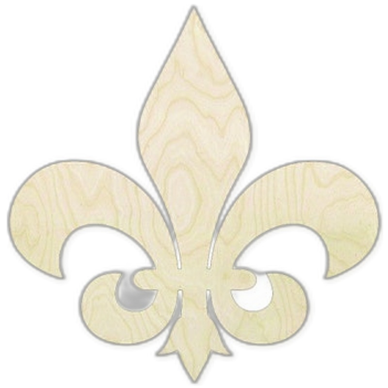 Fleur de Lis Wood Cutout - Multiple Sizes - laser-cut Baltic birch wood cutout for craft projects