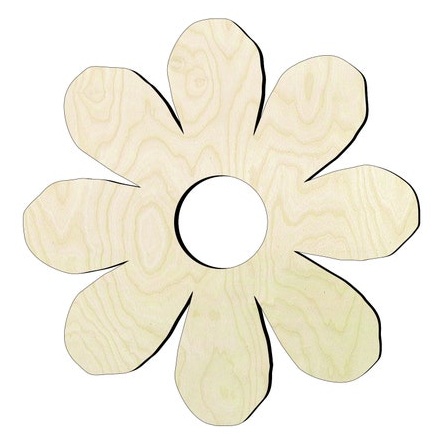 Flower -Multiple Sizes Wood Cutout - wood cutout by Growing Tree Gallery