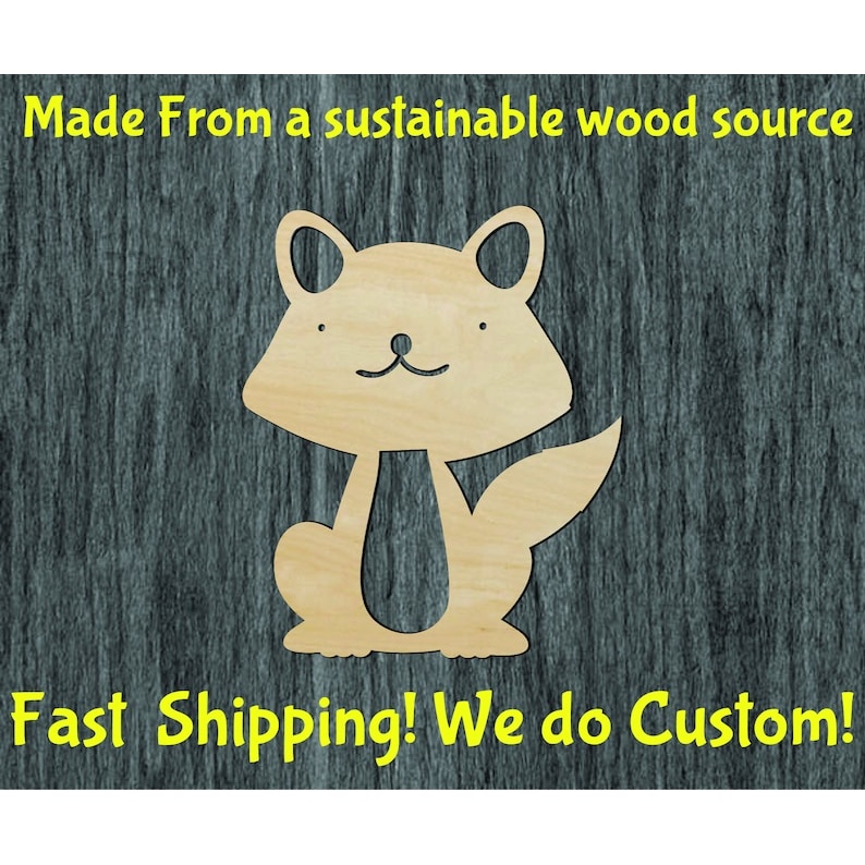 Fox wood cutout - wood cutout by Growing Tree Gallery