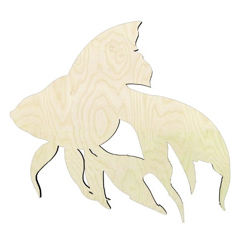 Goldfish -Multiple Sizes Wood Cutout - laser-cut Baltic birch wood cutout for craft projects