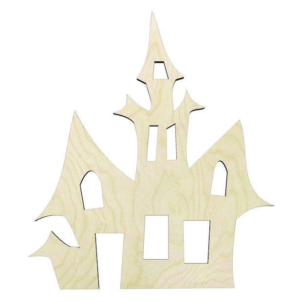 Haunted house -Multiple Sizes Wood Cutout - laser-cut Baltic birch wood cutout for craft projects