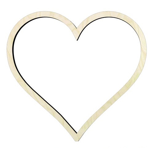 Heart -Multiple Sizes Wood Cutout - laser-cut Baltic birch wood cutout for craft projects