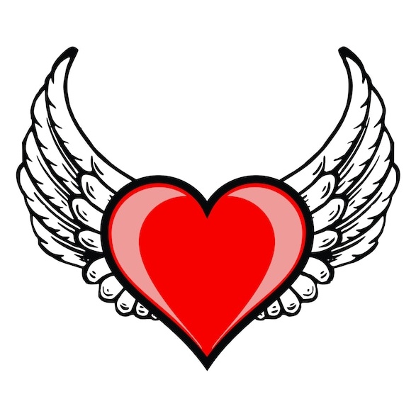 Heart Wings Decal -Multiple Sizes - premium vinyl decal by Growing Tree Gallery