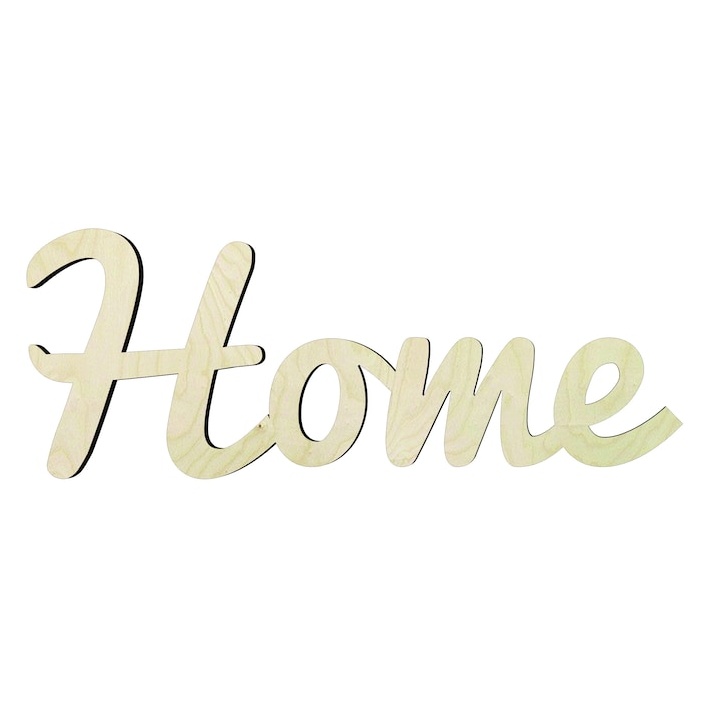 Home word cutout - Multiple Sizes - laser-cut Baltic birch wood cutout for craft projects