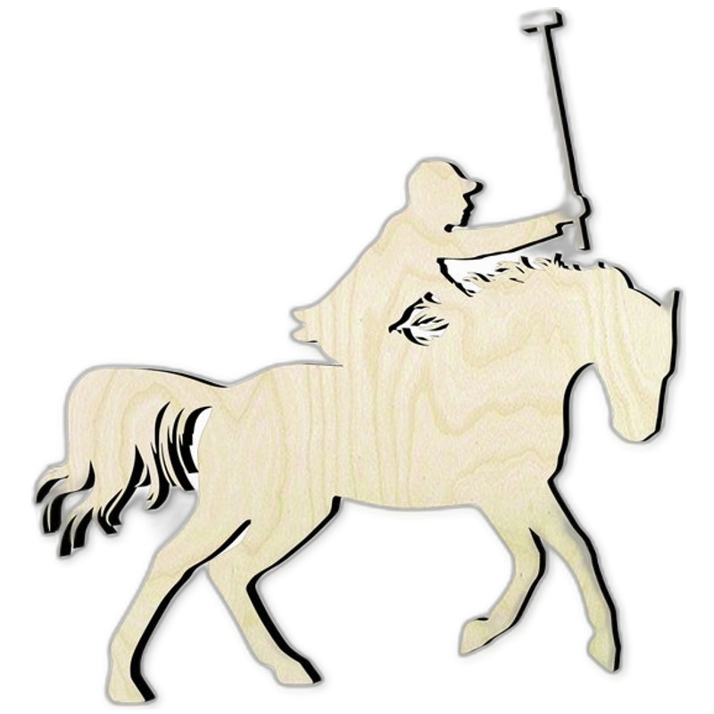 Horse Polo Rider Wood Cutout - wood cutout by Growing Tree Gallery