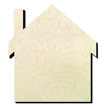 House Wood Cut out - wood cutout by Growing Tree Gallery