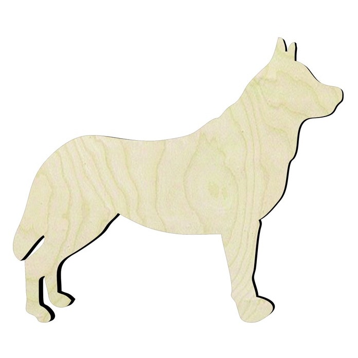 Husky -Multiple Sizes Wood Cutout - laser-cut Baltic birch wood cutout for craft projects