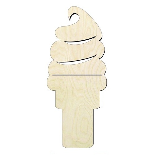 Ice Cream - Multiple Sizes wood Wood Cutout - wood cutout by Growing Tree Gallery