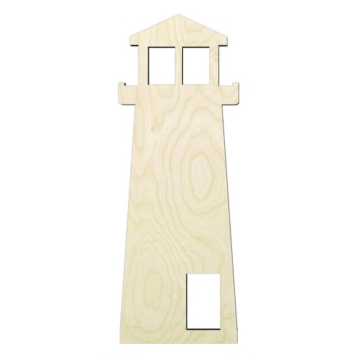 Lighthouse -Multiple Sizes Wood Cutout - laser-cut Baltic birch wood cutout for craft projects