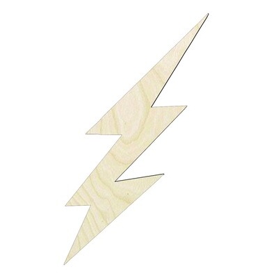 Lighting bolt Multiple Sizes#3 Wood Cutout - wood cutout by Growing Tree Gallery