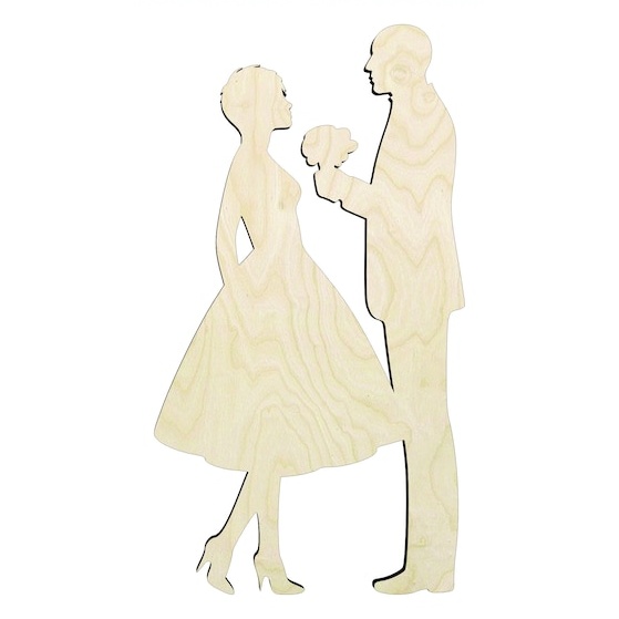 Man and woman -Multiple Sizes Wood Cutout - wood cutout by Growing Tree Gallery