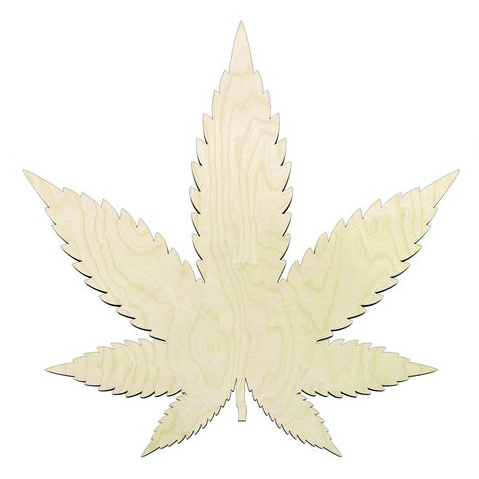 Marijuana Leaf - Multiple Sizes Wood- weed leaf - CBD Wood Cutout - wood cutout by Growing Tree Gallery