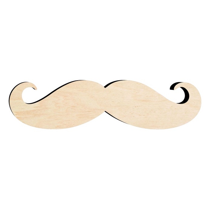 Mustache Wood Cut Outs , -Finished or Unfinsihed - laser-cut Baltic birch wood cutout for craft projects
