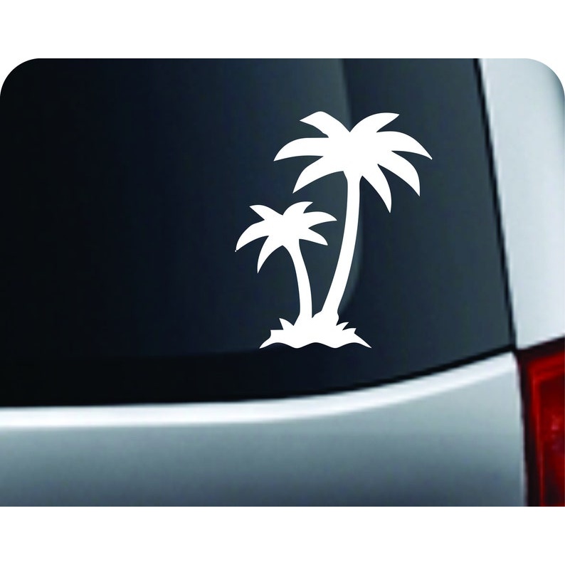 Palm tree sticker, Palm tree decal, Palm tree silhouette, car sticker - vinyl decal by Growing Tree Gallery