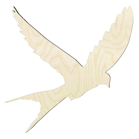 Parrot Multiple Sizes Wood Cutout - laser-cut Baltic birch wood cutout for craft projects