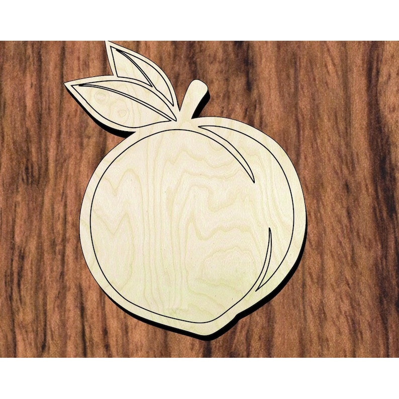 Peach cutout - wood cutout by Growing Tree Gallery