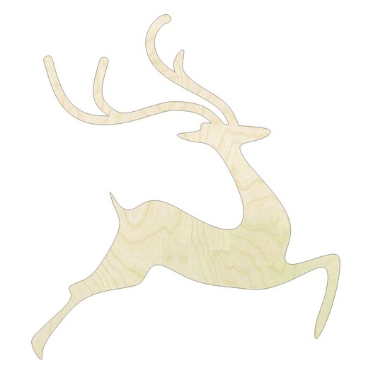 Reindeer - Multiple Sizes #3 Wood Cutout - wood cutout by Growing Tree Gallery