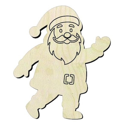 Santa Wood Cutout • Christmas Craft Shape • 1/8” Baltic Birch •DIY Ornament • Holiday DIY Decor - wood cutout by Growing Tree Gallery