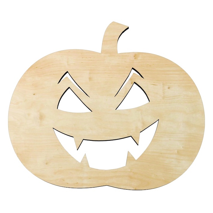 Scary pumpkin - Multiple Sizes wood #2- jack- o'-lantern Wood Cutout - wood cutout by Growing Tree Gallery