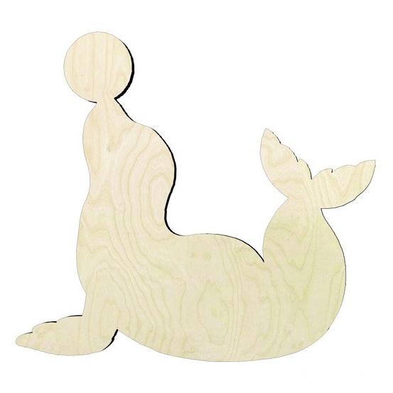Seal -Multiple Sizes Wood Cutout - laser-cut Baltic birch wood cutout for craft projects