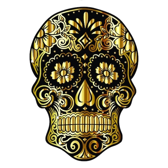 Skull Day of the dead Decal - Multiple Sizes Laptop sticker - Outdoor Vinyl - Car Decal #3 - premium vinyl decal by Growing Tree Gallery