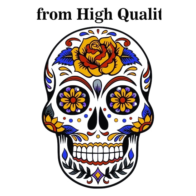 Skull Day of the dead - Multiple Sizes Decal- Laptop sticker - Outdoor Vinyl - Car Decal - vinyl decal by Growing Tree Gallery