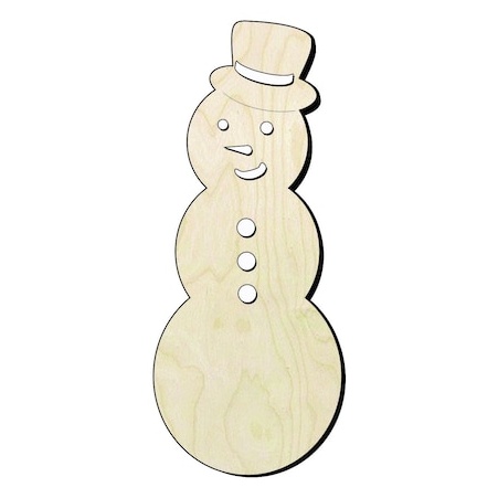 Snowman wood cutout - wood cutout by Growing Tree Gallery