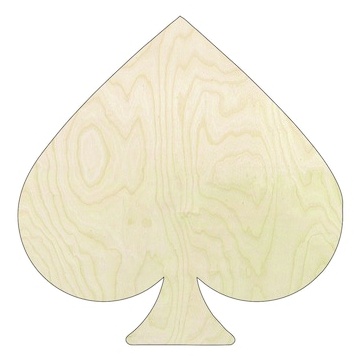 Spade wood cut out - Fully - laser-cut Baltic birch wood cutout for craft projects