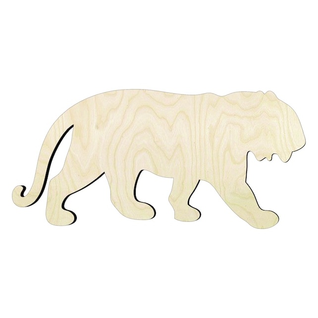 Tiger -Multiple Sizes Wood Cutout - laser-cut Baltic birch wood cutout for craft projects