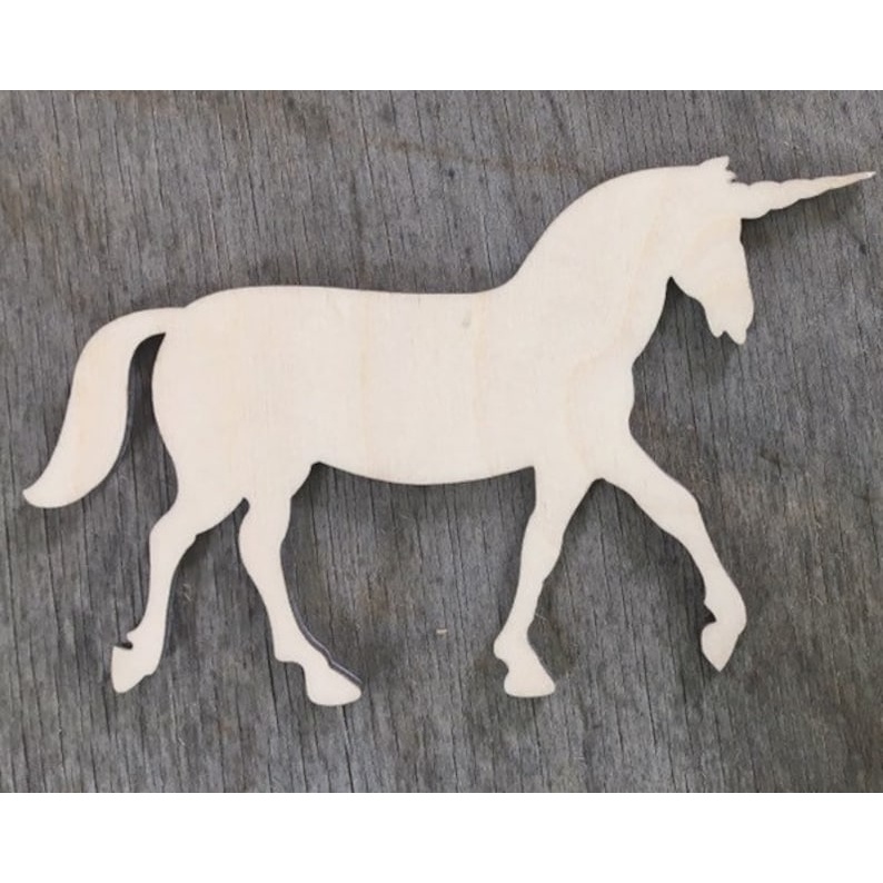Unicorn -Multiple Sizes Wood Cutout - wood cutout by Growing Tree Gallery