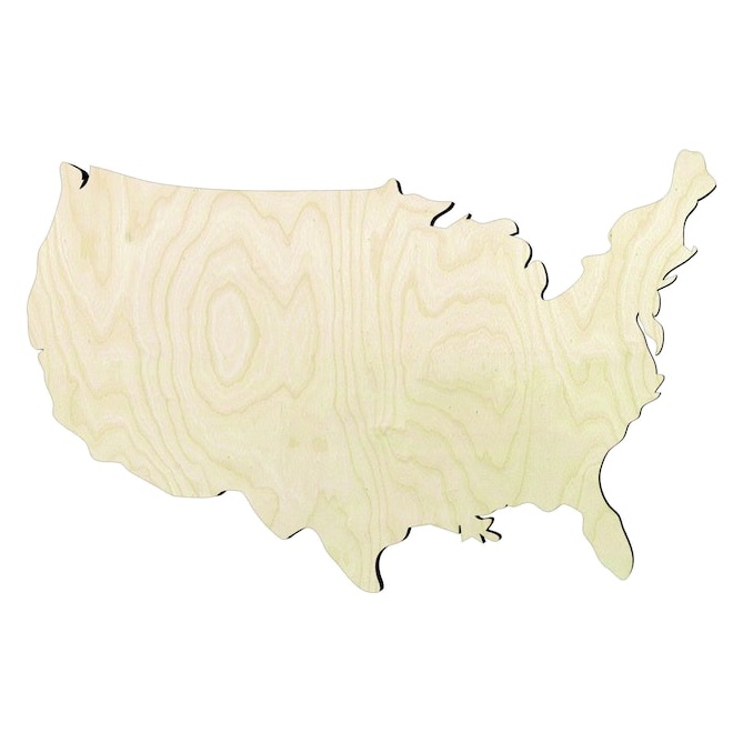 United states -Multiple Sizes Wood Cutout - wood cutout by Growing Tree Gallery