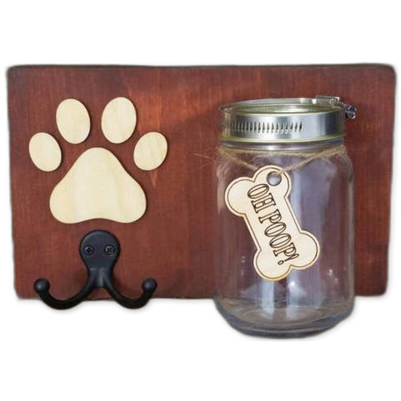 Wall hanging leash holder Wood Cutout - wood cutout by Growing Tree Gallery