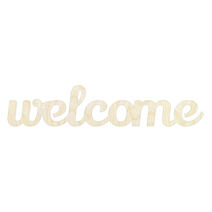 Welcome Script - Multiple Sizes word cutout - wood cutout by Growing Tree Gallery