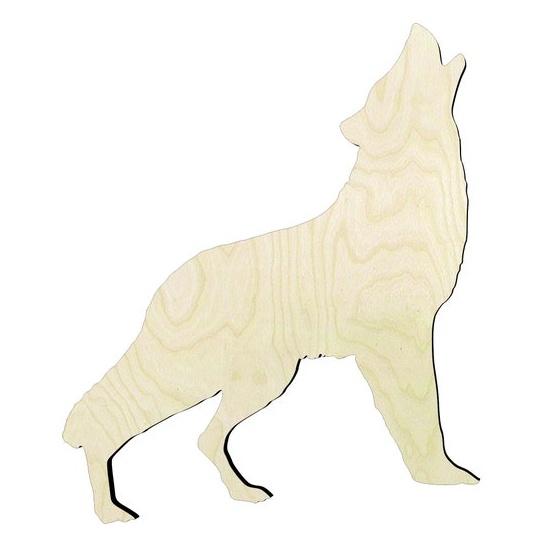 Wolf Howling-Multiple Sizes Wood Cutout - wood cutout by Growing Tree Gallery